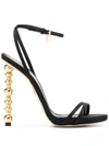 DSQUARED2 STRUCTURED HEEL STRAPPY SANDALS