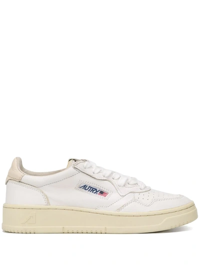Autry Perforated Leather Trainers In White