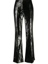 MOSCHINO LAMÉ-EFFECT FLARED TROUSERS