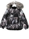 MOLO BEAR-PRINT HOODED JACKET