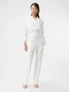 BURBERRY SASH DETAIL TECHNICAL WOOL TAILORED TROUSERS