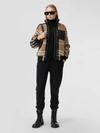 BURBERRY Diamond Quilted Panel Check Fleece Jacquard Jacket