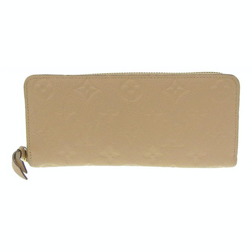 Pre-Owned Louis Vuitton Clemence Beige Leather Wallet | ModeSens