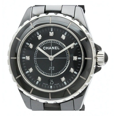 Pre-owned Chanel J12 Quartz Black Ceramic Watch