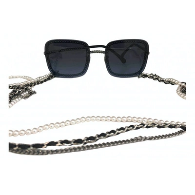Pre-owned Chanel Anthracite Metal Sunglasses