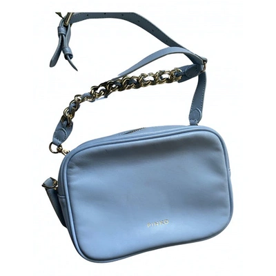 Pre-owned Pinko Turquoise Leather Handbag