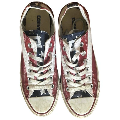 Pre-owned Converse Cloth Trainers In Red