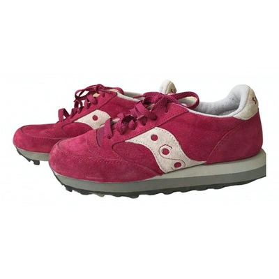 Pre-owned Saucony Pink Suede Trainers