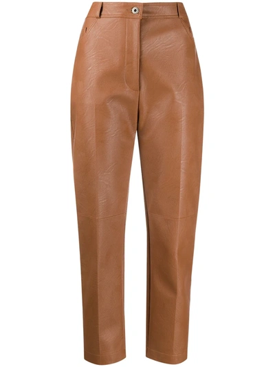 Stella Mccartney Hayley Faux-leather Trousers In Saddle Brown