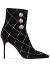 BALMAIN STUD-EMBELLISHED 105MM ANKLE BOOTS