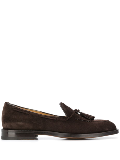 Scarosso William Suede Loafers In Brown Suede