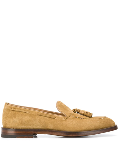 Scarosso William Loafers In Beige Suede