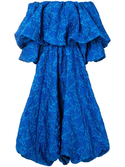 Simone Rocha Jacquard Puffball Dress In Blue | ModeSens