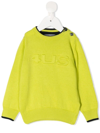 Cesare Paciotti 4us Babies' Logo Debossed Oversized Jumper In 黄色