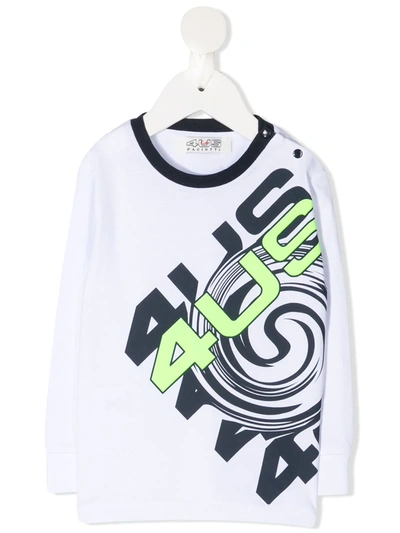 Cesare Paciotti 4us Babies' Graphic Logo Print Long-sleeved Top In 白色