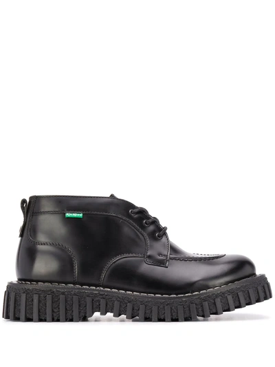 Adieu Chunky Sole Ankle Boots In Black