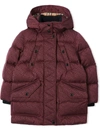 Burberry Padded Hooded Jacket In Red