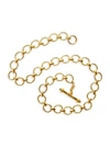 ELIZABETH LOCKE Gold Positano Hammered 19K Yellow Gold Small Oval-Link Chain Toggle Necklace