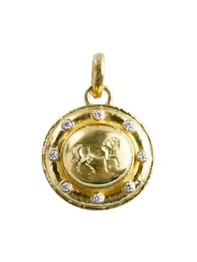 Elizabeth Locke Horse 19k Yellow Gold & Diamond Pendant