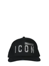 Dsquared2 Logo Embellished Cotton Baseball Cap In Nero