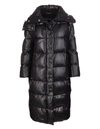 ERMANNO SCERVINO WOMAN BLACK LONG DOWN JACKET WITH SNAKE SKIN EFFECT,11537367