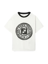 FENDI WHITE T-SHIRT WITH LOGO,JUI0137AJ F0TU9