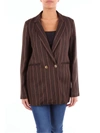 ALYSI ALYSI WOMEN'S BROWN VISCOSE BLAZER,159809A9029TESTADIMORO 44