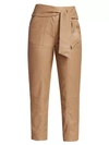 Jonathan Simkhai Tessa Vegan Leather Tie Pants In Camel