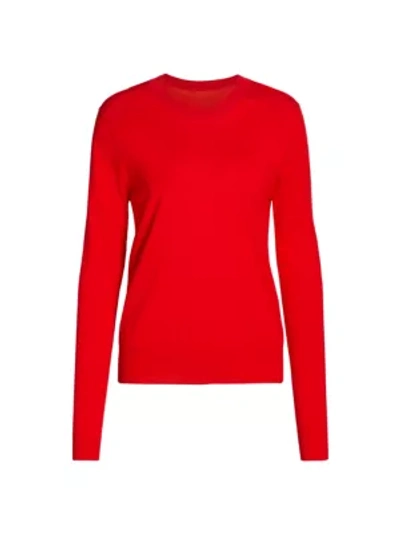 Proenza Schouler Lightweight Wool-blend Crewneck Sweater In Red