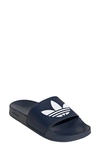 Adidas Originals Adilette Lite Slide Sandals In Navy/ White/ Navy