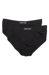Tom Ford Two-pack Stretch Cotton And Modal-blend Briefs In Black