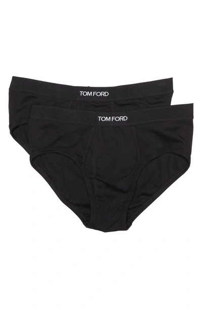 Tom Ford 2-pack Cotton Stretch Jersey Briefs In Black