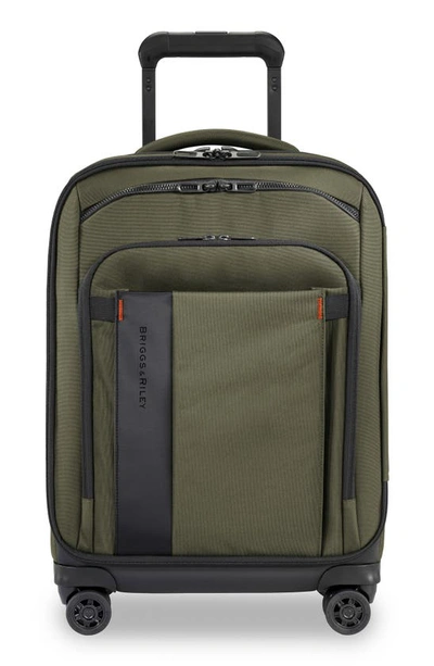 Briggs & Riley Zdx 21 Carry-on Expandable Spinner Suitcase In Dark Green
