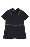 GUCCI TROMPE L'OEIL BELT POLO DRESS,630561XJCSG