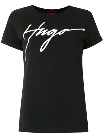 Hugo Logo-print Short-sleeve T-shirt In Black