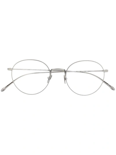 Giorgio Armani Round Frame Glasses In Silver