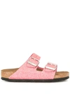 Birkenstock Arizona Double-buckle Glitter Sandals In Pink