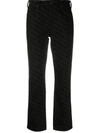 ALEXANDER WANG CROPPED LOGO-PRINT TROUSERS