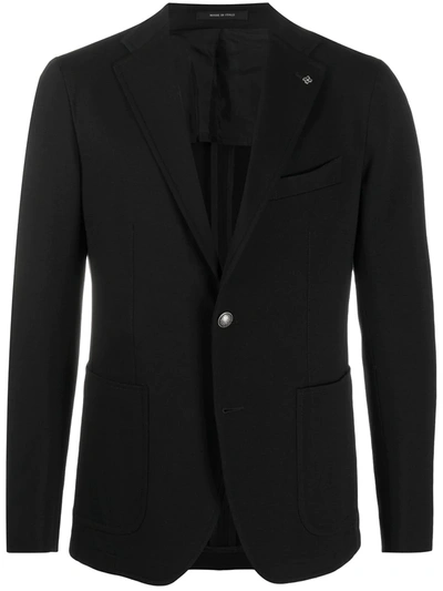Tagliatore Refined Cashmere Jacket With Three-button Design In Black