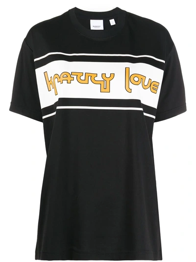 Burberry Carrick Krazzy Love Graphic Tee In Black