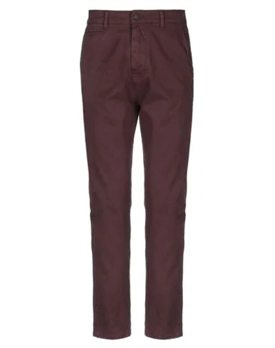 Grey Daniele Alessandrini Pants In Maroon