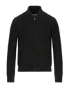 Sandro Wool Sweater With Zipped Collar In Black