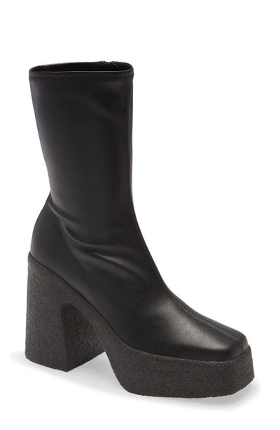 Stella Mccartney Square-toe Platform Booties In Black