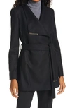 Ted Baker Rosess Wool & Cashmere Blend Wrap Coat In Black