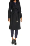 Ted Baker Womens Black Rrosiey Belted Wrap Wool-blend Coat 12