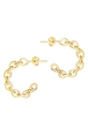Sterling Forever 14k Gold Plated Sterling Silver Open Link Hoop Earrings In Gold