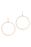Sterling Forever Circle Drop Earrings In Rose Gold