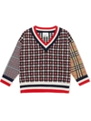 BURBERRY TEEN PATCHWORK CHECK JUMPER