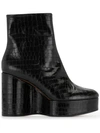 CLERGERIE BLESS CROCODILE-EFFECT ANKLE BOOTS