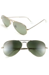 Ray Ban Original 58mm Aviator Sunglasses In Champagne Polarized